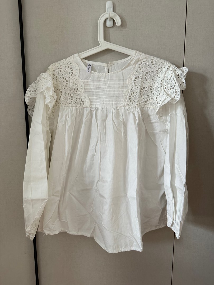 White eyelet sweater cheap