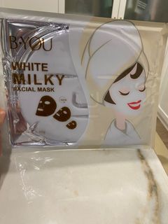 White silky facial mask