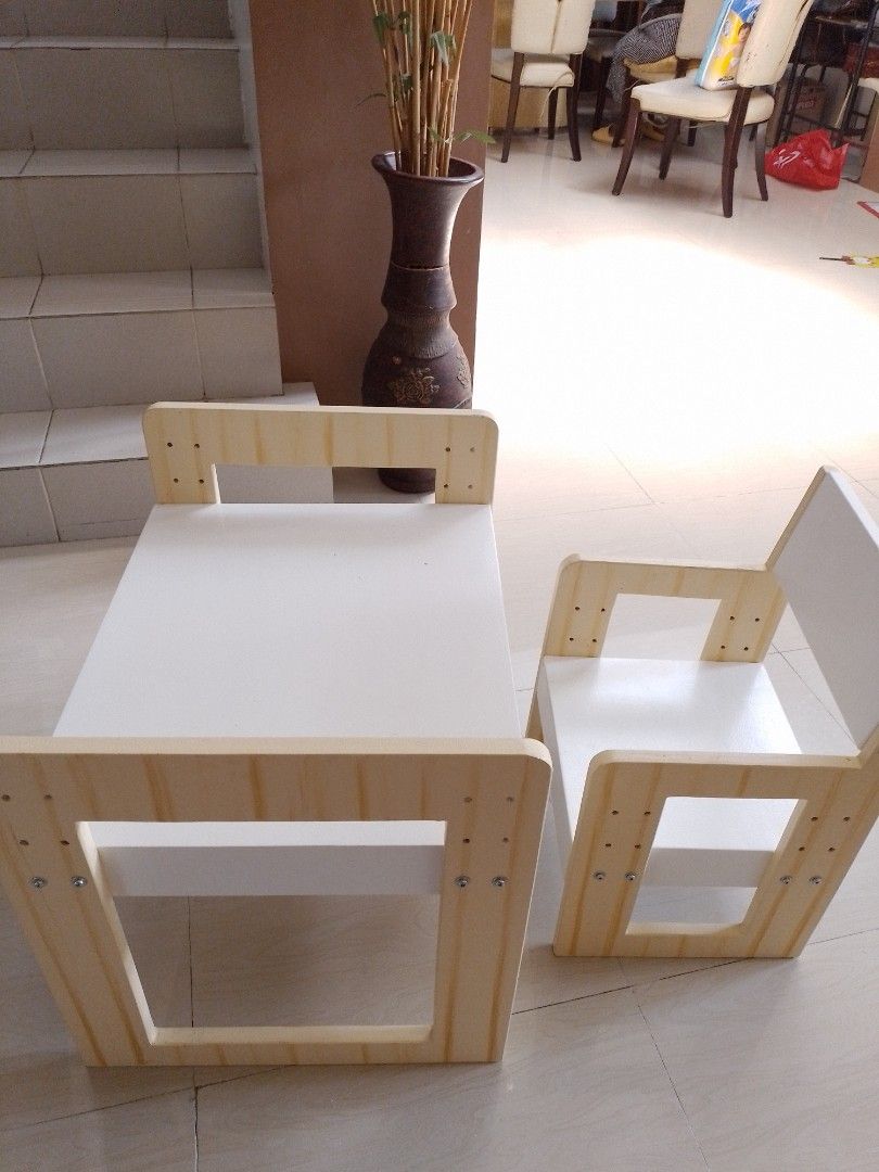Wooden Adjustable Table Chair Set For Kids On Carousell pin-on-bedroom-decor-ideas