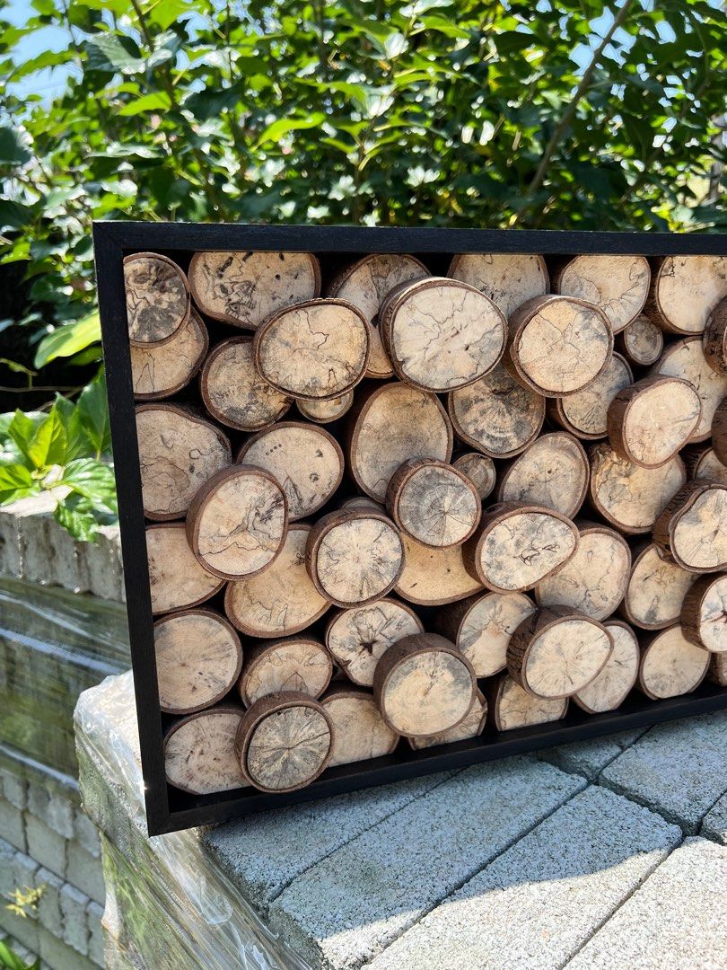 Wooden Wall Decor, Interior Design, Tamarind Wood Slice Wall Design