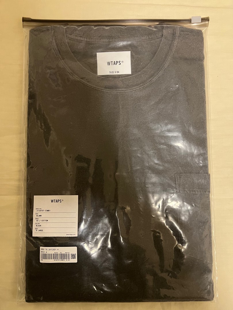 WTAPS 21SS BLANK SS COTTON SIZE 04 XL BLACK, 男裝, 上身及套裝, T