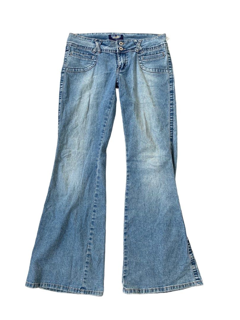 Y2k Vintage Angels Flare Jeans, Women's Fashion, Bottoms, Jeans