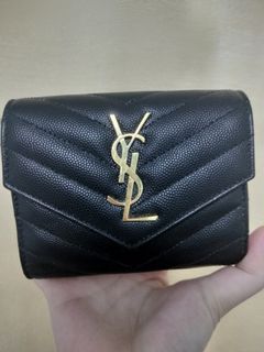 Ysl CASSANDRE MATELASSÉ COMPACT TRI FOLD WALLET IN QUILTED LAMBSKIN tri fold mail wallet
