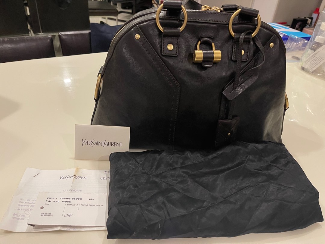 Yves Saint Laurent Muse Brown Leather Handbag, Luxury, Bags & Wallets On  Carousell