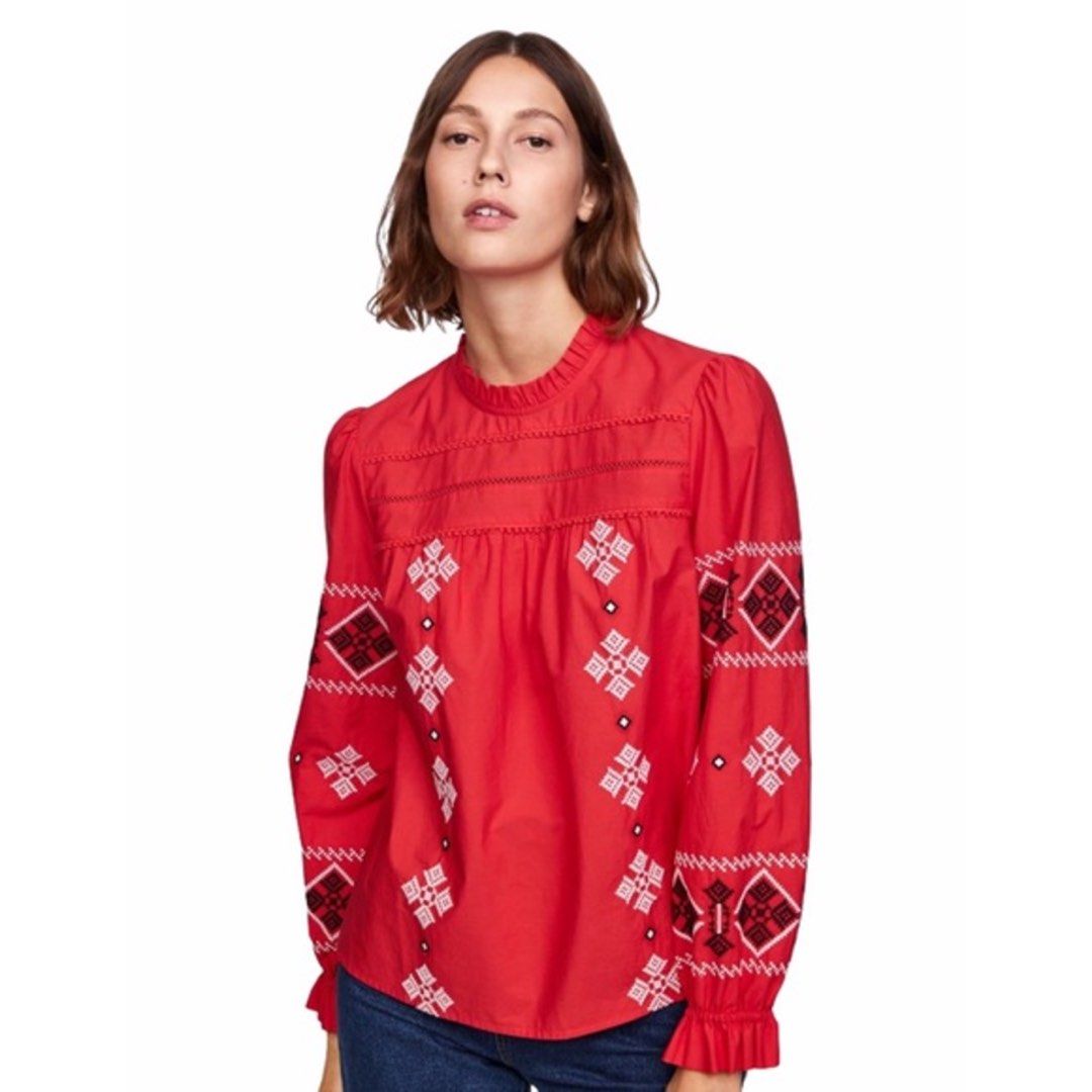 Zara peasant hot sale top