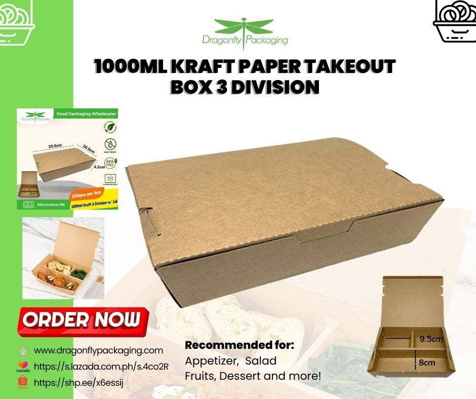 1000ml-kraft-paper-takeout-box-3-division-200pcs-per-carton-food