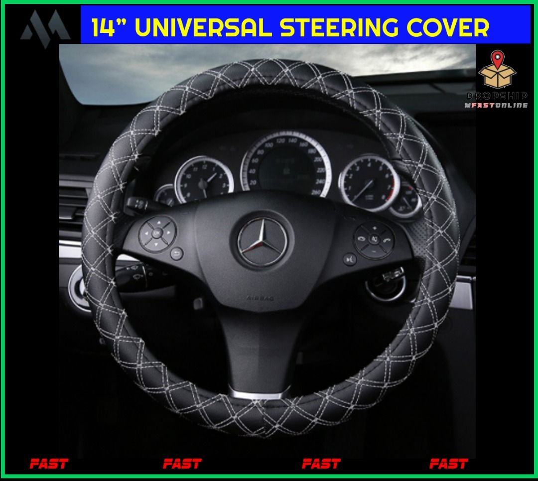 14 -14.75 38CM Universal Steering Wheel Cover for CAR SUV Truck Van Black  PROTON PERODUA HONDA TOYOTA NISSAN, Auto Accessories on Carousell
