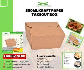 800ml Kraft Paper Takeout Box