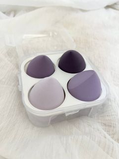紫色美妝蛋組 粉撲 化妝 海綿粉撲 上妝工具 化妝海綿 乾濕兩用 全新 盒裝