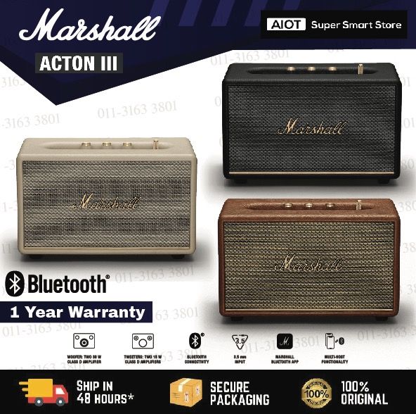 ORIGINAL ] Marshall Acton III Bluetooth Speaker, Acton 3 Bluetooth Speaker, Audio Amplifier