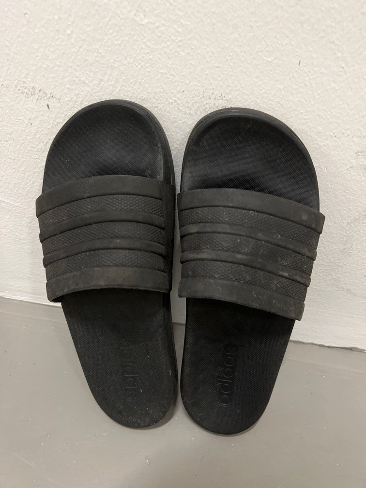 Adidas Black Slides Women s Fashion Footwear Flipflops and