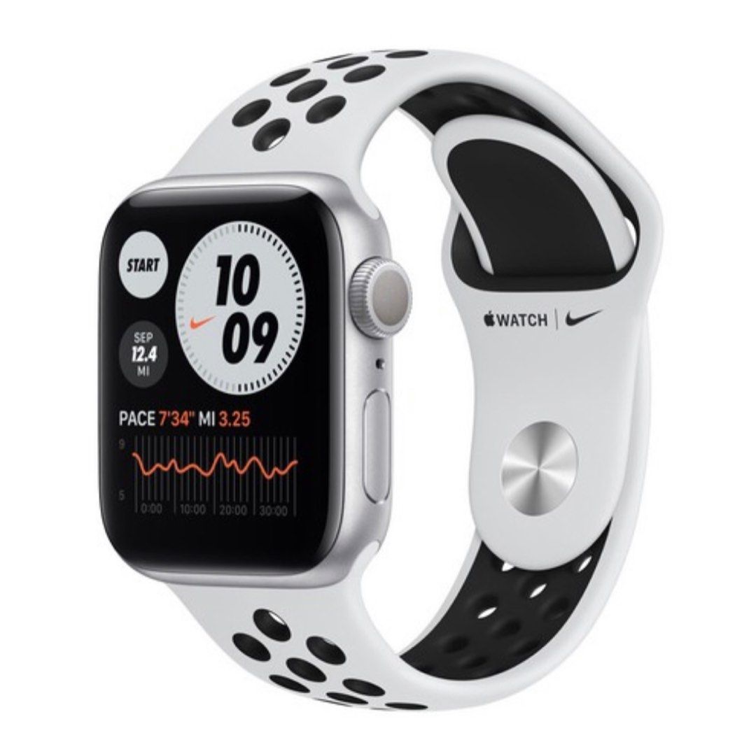 Apple Watch Nike Series 6 GPS, 40mm Silver Aluminium Case with Pure  Platinum/Black Nike Sport Band, Barang Mewah, Jam Tangan di Carousell