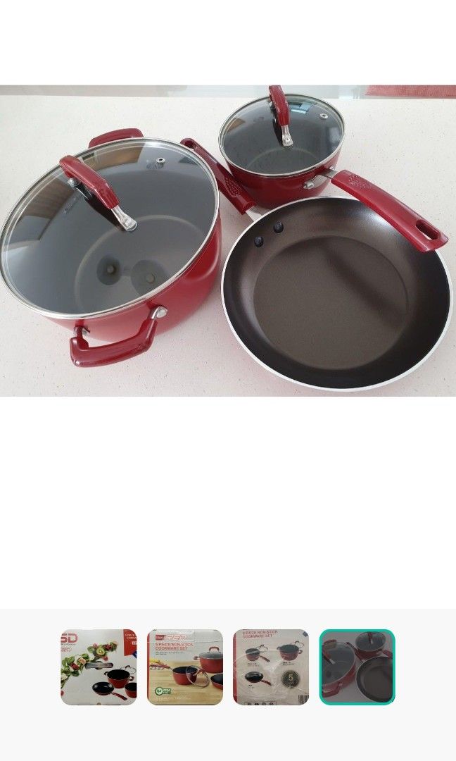 ASD Cookware Set Titan Red 5 pcs Non stick cookware professional set