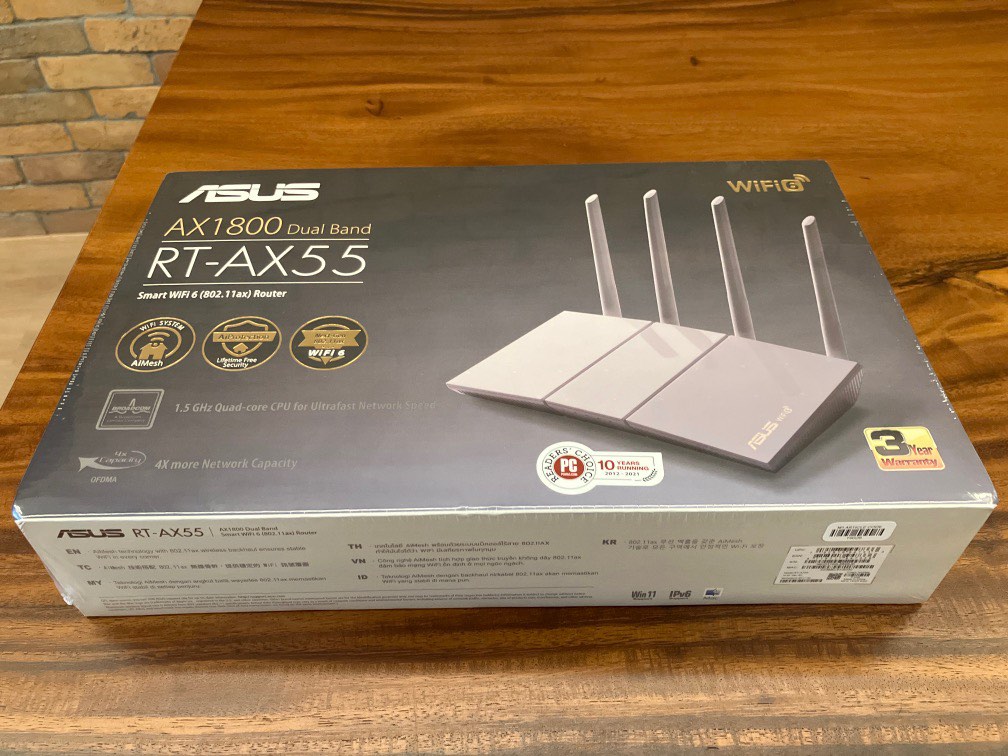 Asus RT-AX55 Router WiFi 6 AX1800 - Doppia Banda, MU-MIMO, OFDMA, AiProtection E AiMesh