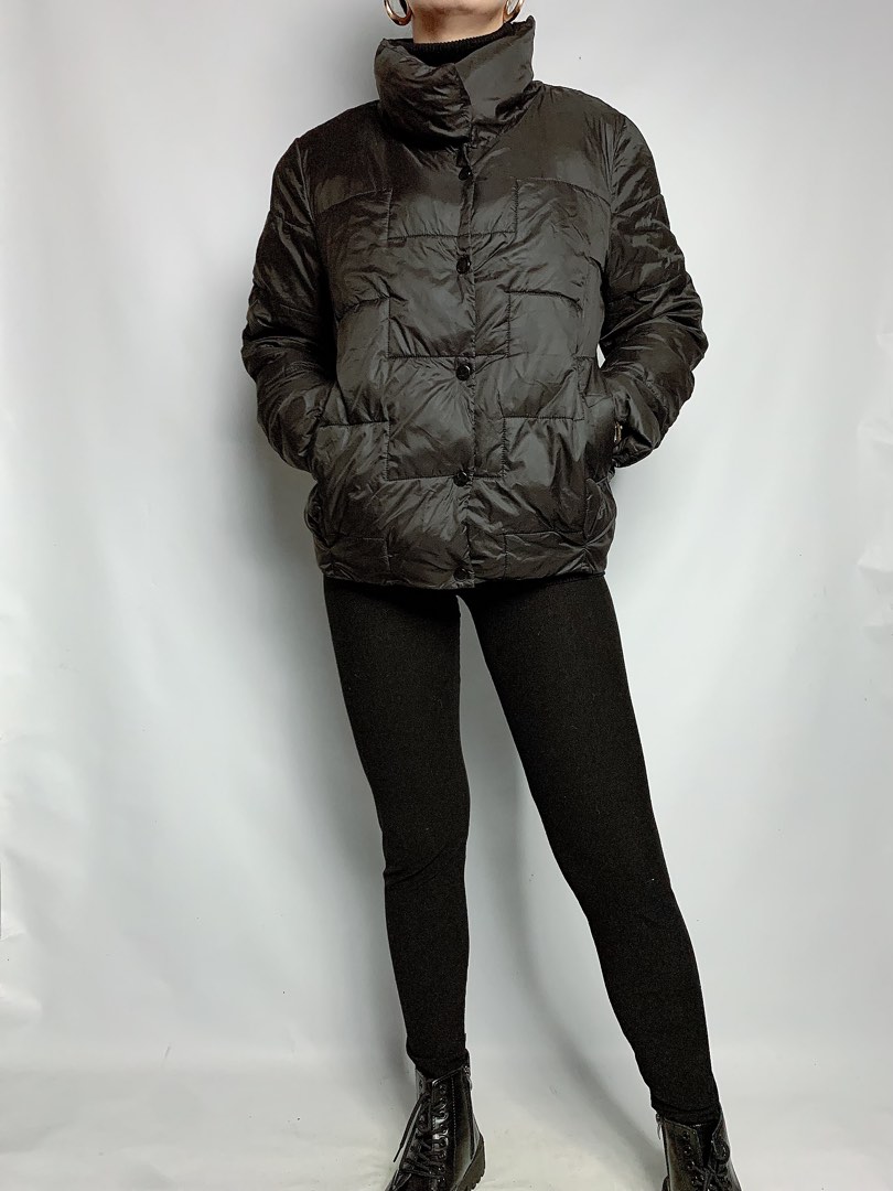 (SOLD) Black puffer jacket, Travel jacket, Oversized puffer jacket
