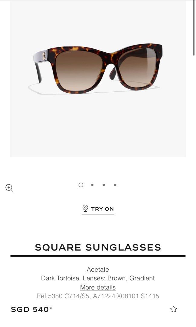 Chanel Interlocking CC Logo Square Sunglasses - Grey Sunglasses,  Accessories - CHA896407