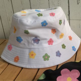 Bucket Hat - White Floral