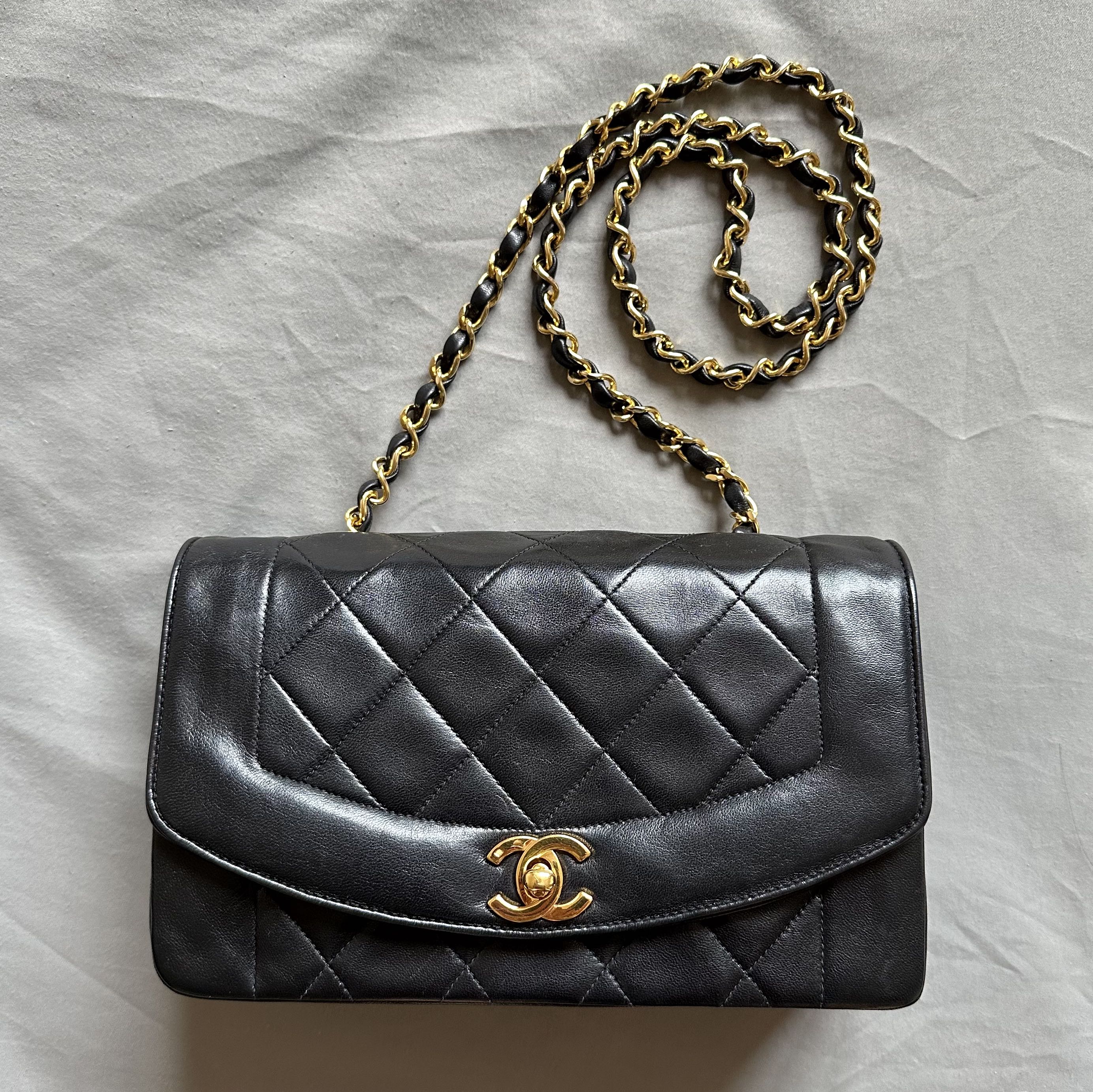 CHANEL Vintage Small Diana Jersey Flap Bag - A Retro Tale