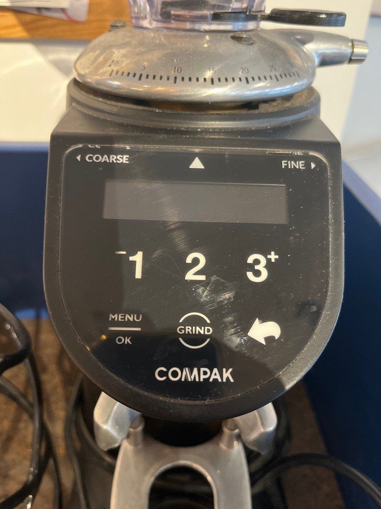 Compak E5 On Demand (OD) Matt Black Coffee Grinder with Upgraded Hopper