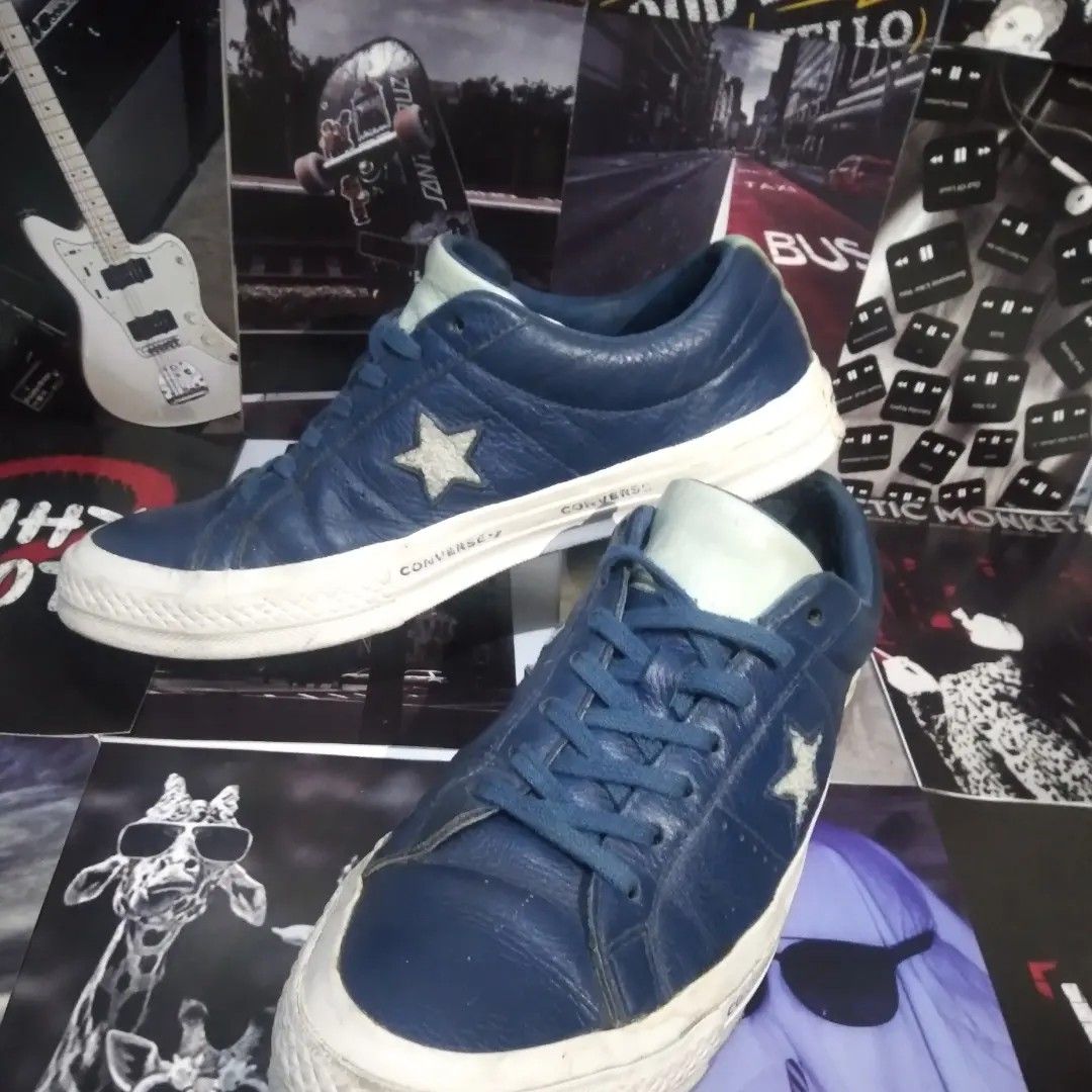CONVERSE ONE STAR 74s OX PINSTRIPE DRIED BAMBOO LEATHER Fesyen