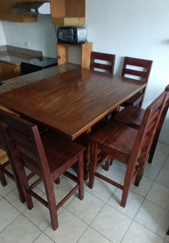 Custom Wood High Dining Table Set, Furniture & Home Living, Furniture