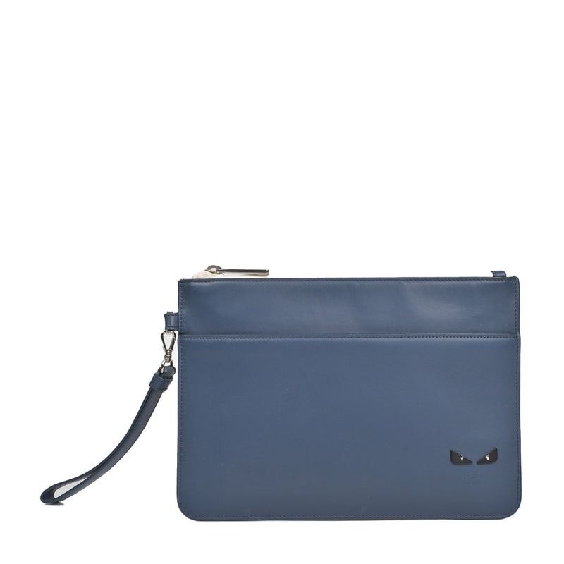 Fendi Navy Blue 7N0087 Small Bugs Smooth Leather Clutch (2019 Model), Men'S  Fashion, Bags, Belt Bags, Clutches And Pouches On Carousell