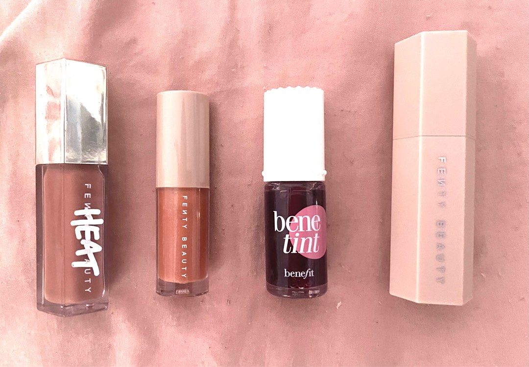 Fenty Beauty lip/highlighter/Benefit cheek&lip stain, Beauty & Personal