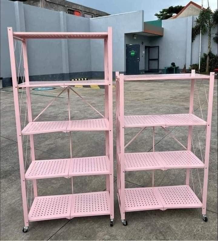 Foldable Storage Rack (Pink), Furniture & Home Living, Furniture ...