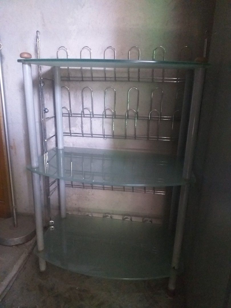 Frosted Glass Rack, Furniture & Home Living, Furniture, Shelves