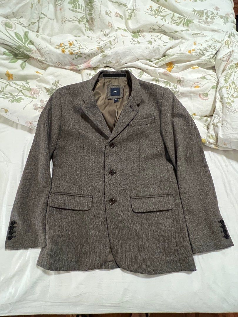 GAP Medium Brown Tweed Jacket Men s Fashion Coats Jackets and