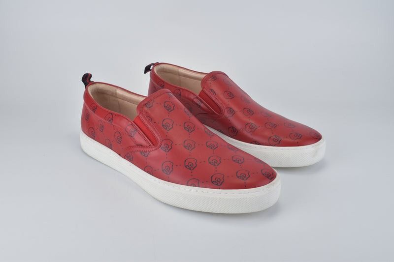 Gucci 407364 Ghost Skull Red Slip On Sneakers