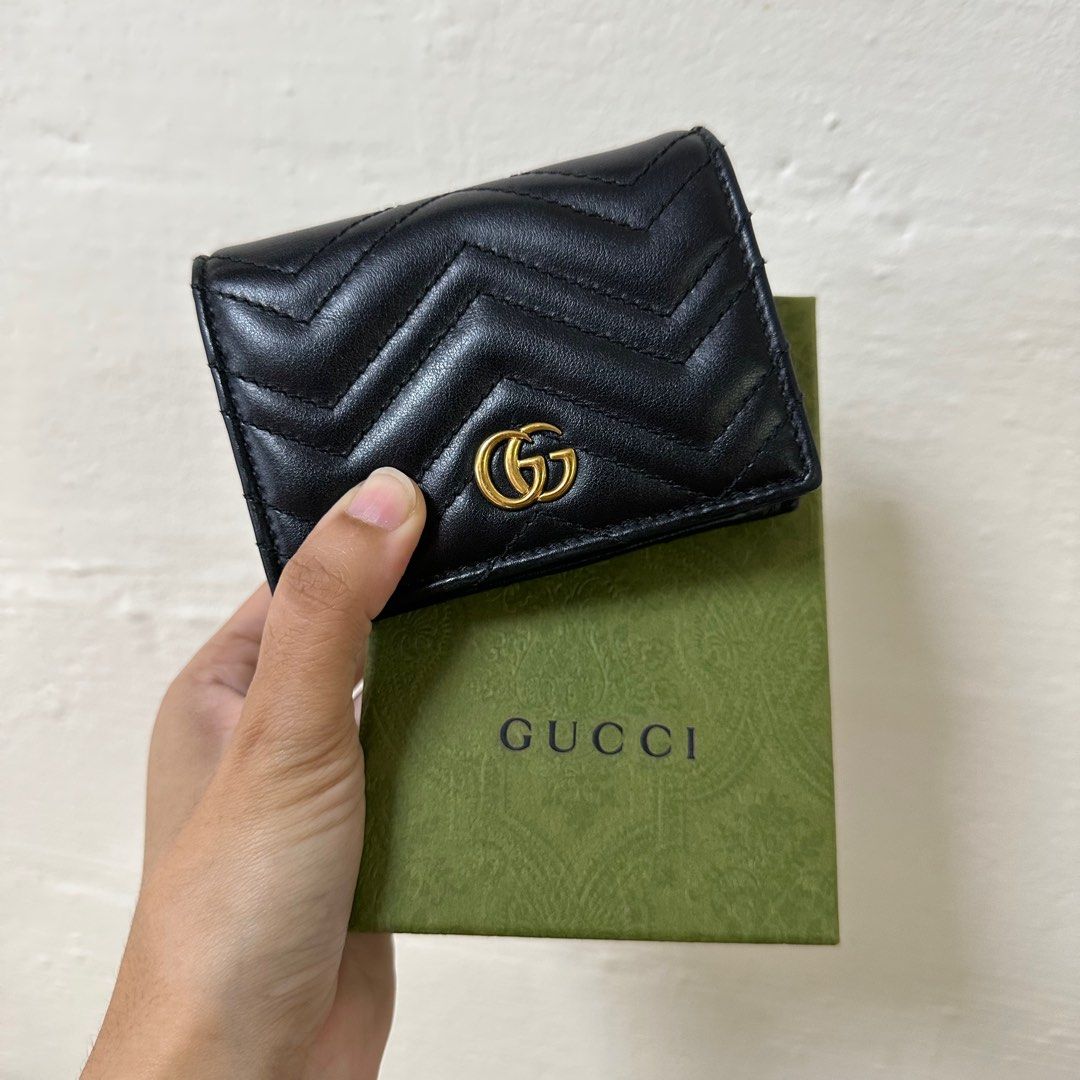 Gucci GG Marmont Card Case Wallet Black Women s Fashion Bags Wallets Purses Pouches on Carousell