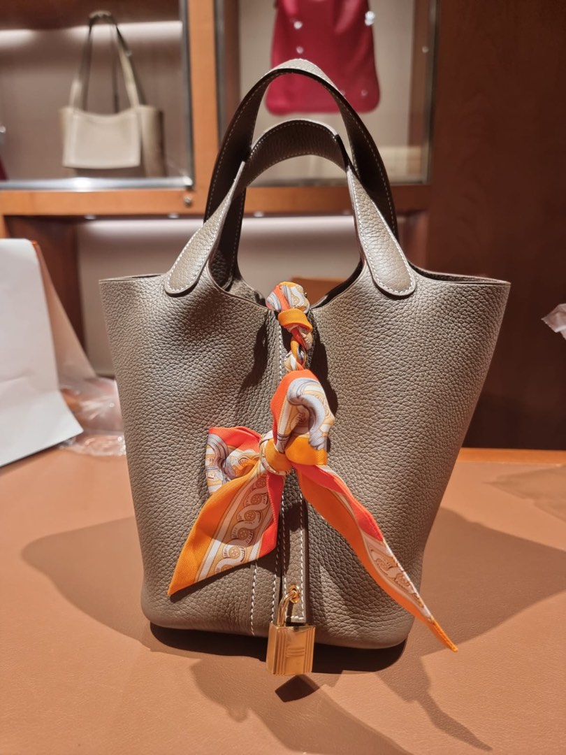 Hermes Picotin 18 etoupe with silver hardware - HERMÈS