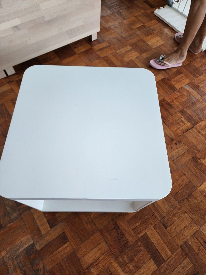 Ikea Tingby Side Table on casters (white), Furniture & Home Living