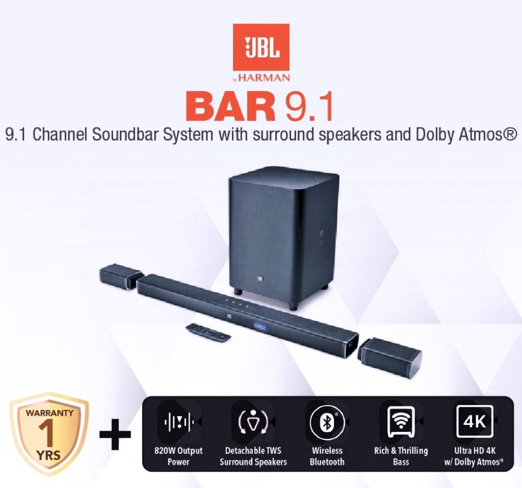 JBL Bar 9.1 Channel Soundbar System with Surround Speakers and Dolby  Atmos スピーカー
