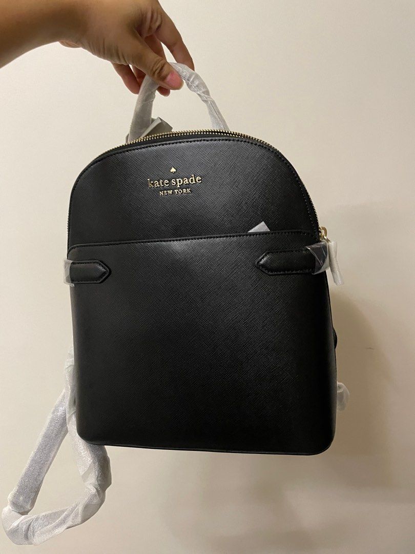 Kate Spade New York Staci Dome Saffiano Leather Medium Backpack Black