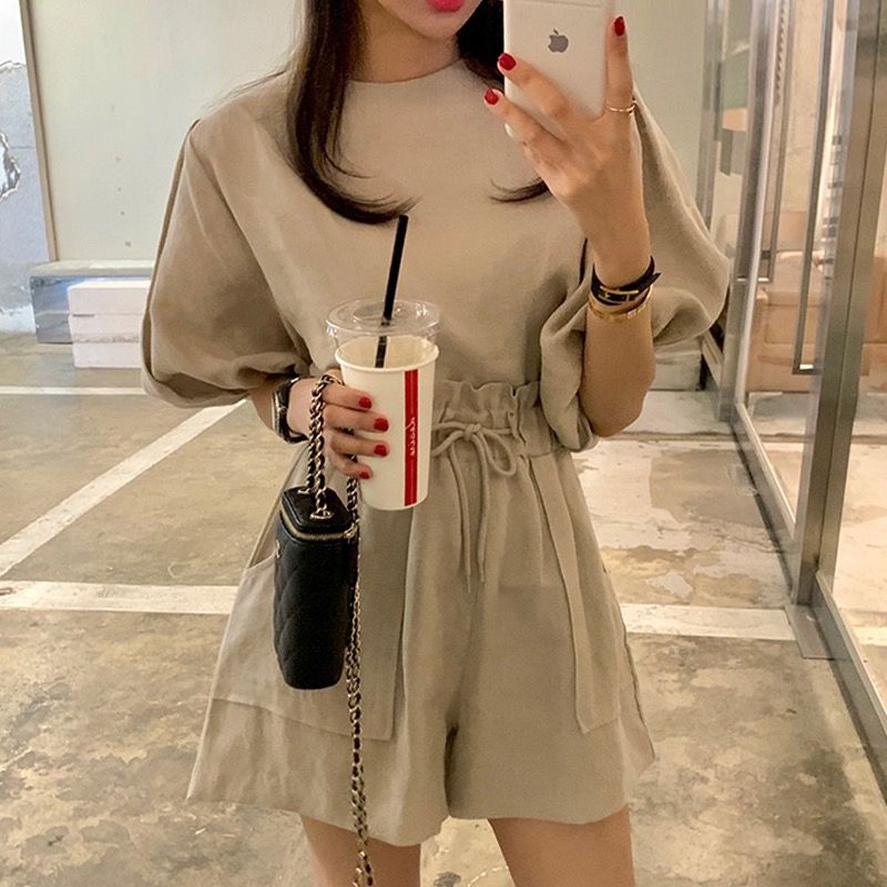 Korean Chic Blouse Shorts Coords Women s Fashion Dresses