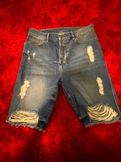 Ksubi Distressed Blue Denim Jeans Shorts W30