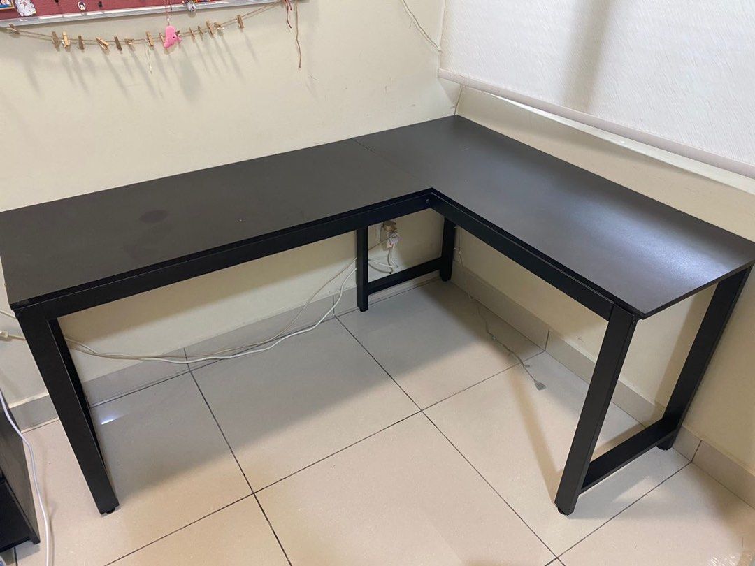 L shaped table, Furniture & Home Living, Furniture, Tables & Sets on