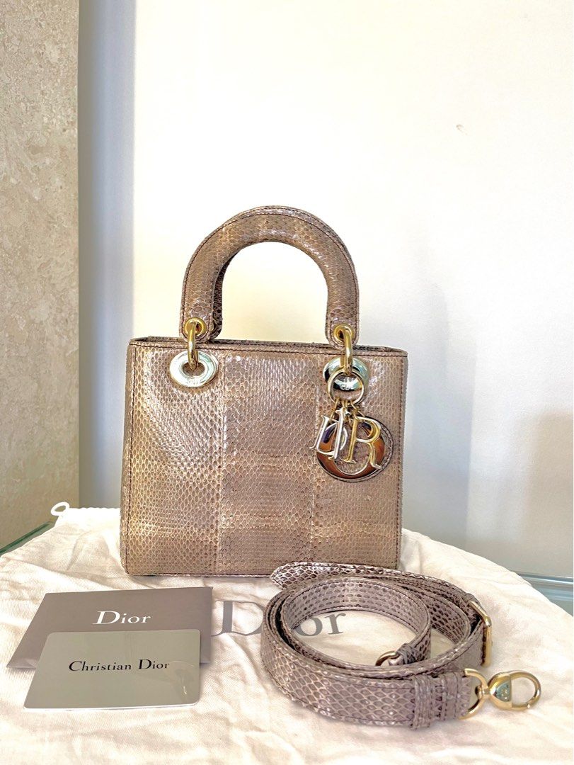 Christian Dior Purple Python Medium Lady Dior Bag - Yoogi's Closet