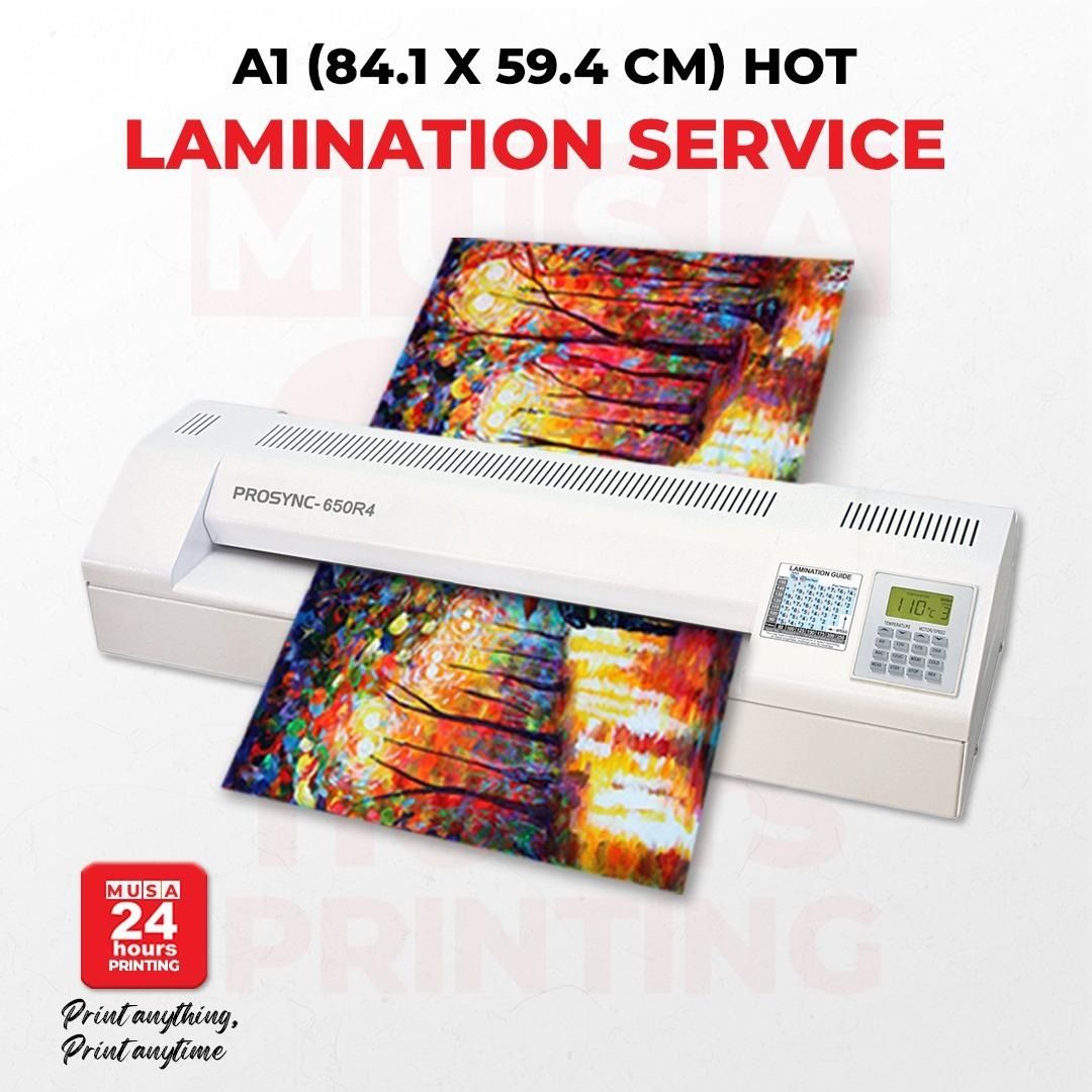 Lamination Service (Large Format) A0, A1, A2, A3, A4, A5, Business