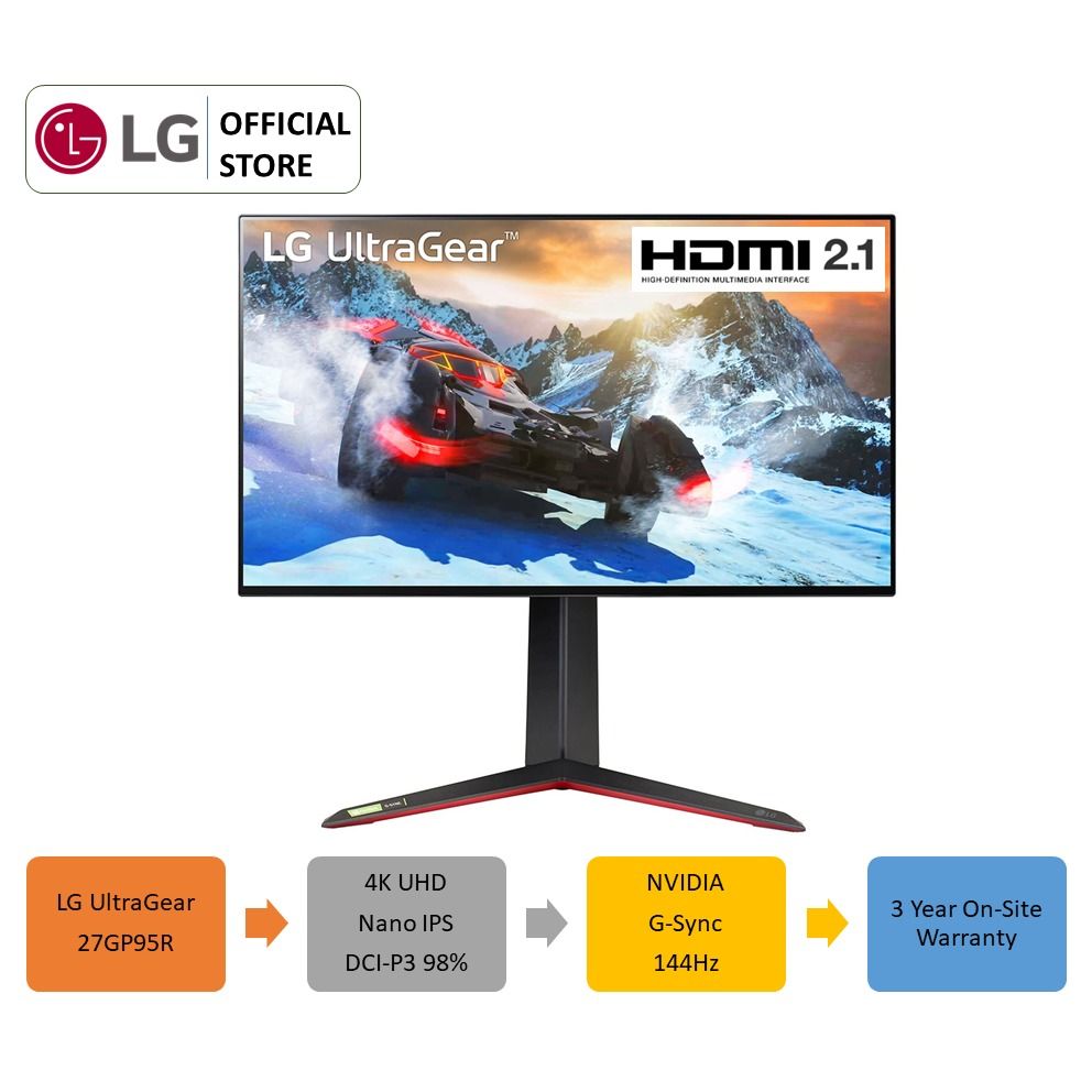 27” UltraGear™ UHD Gaming Monitor with 144Hz Refresh Rate - 27GR93U-B