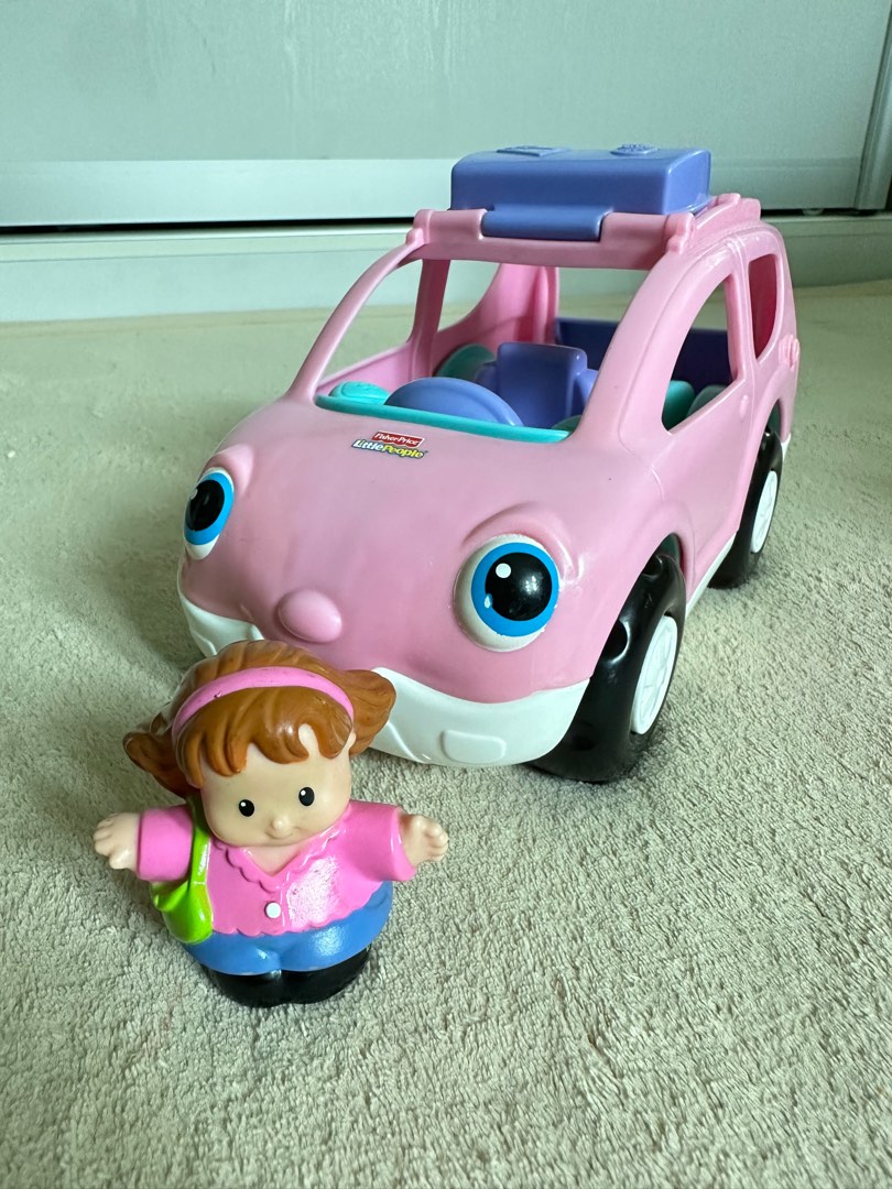 Little people hot sale pink car