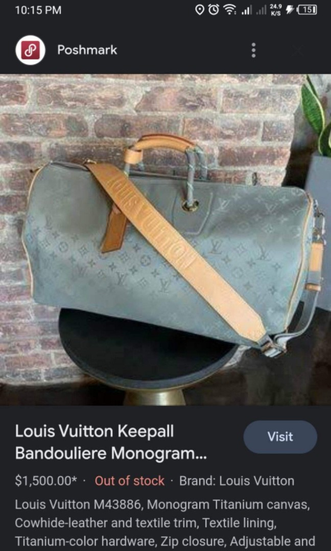 Louis Vuitton Keepall Bandouliere Monogram Titanium 50 Grey