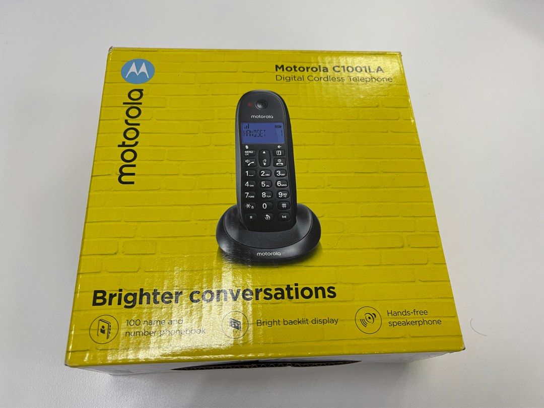 Motorola C1001LA Black Digital Cordless Telephone, Mobile Phones