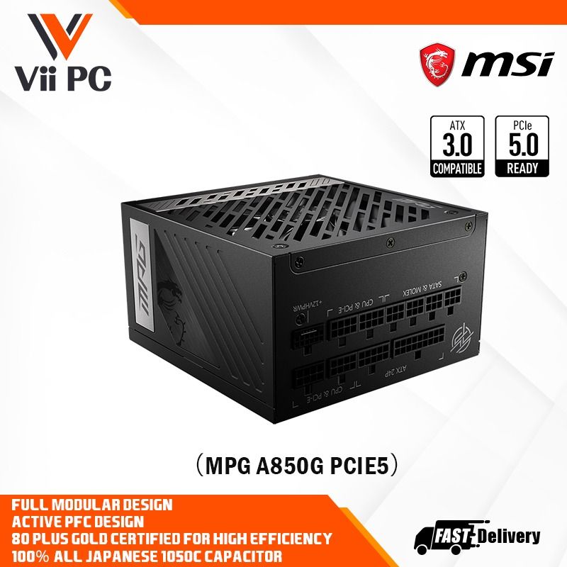 MSI MPG A850G PCIE 5 Full Modular – 80 Plus Gold 850W 100