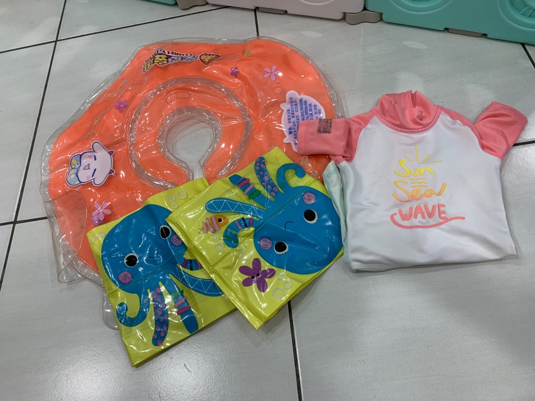 Newborn Baby float + Arm Float + Swim suit , Babies & Kids, Bathing