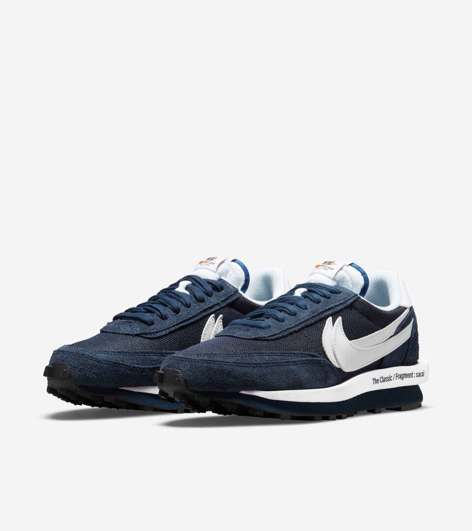 Nike LDWaffle x sacai x Fragment Blackened Blue, Men's Fashion, Footwear,  Sneakers on Carousell