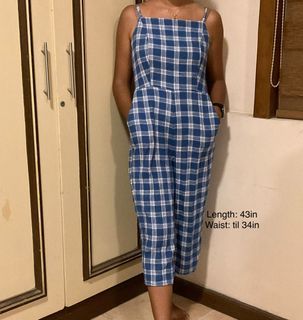 Old navy checkered gingham cropped jumpsuit