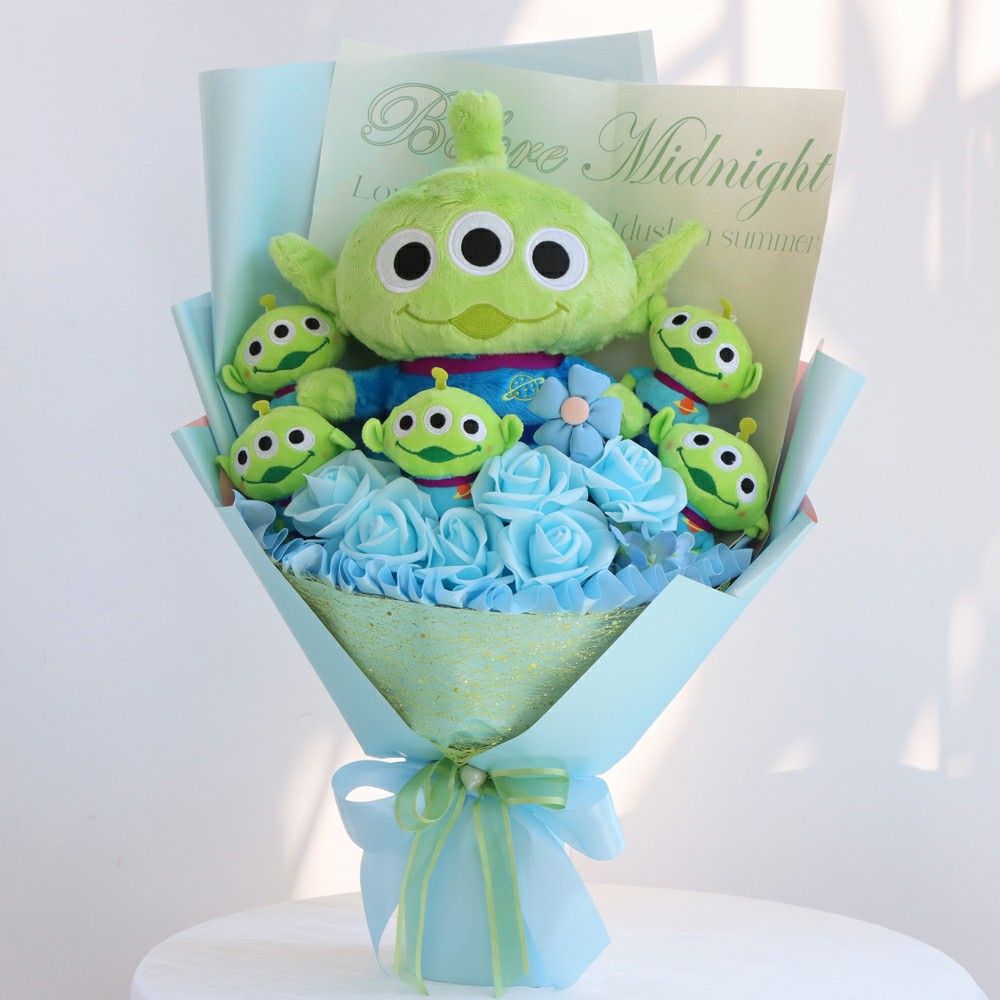 PIXAR] TOY'S STORY LITTLE GREEN MEN EYED ALIENS PLUSHIE FLOWER